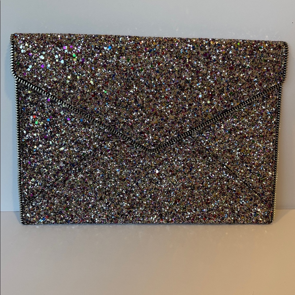 Rebecca Minkoff Glitter Envelope Clutch Like New - Picture 10 of 11